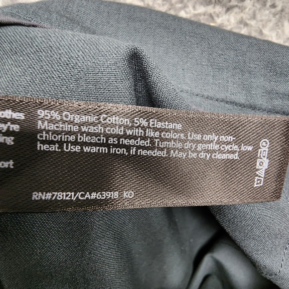 Eileen Fisher Organic Cotton Stretch Twill‎ Pant Womens 12 Petite Green Pull On - Picture 10 of 13